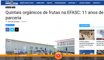 Quintais orgânicos de frutas na EFASC: 11 anos de parceria