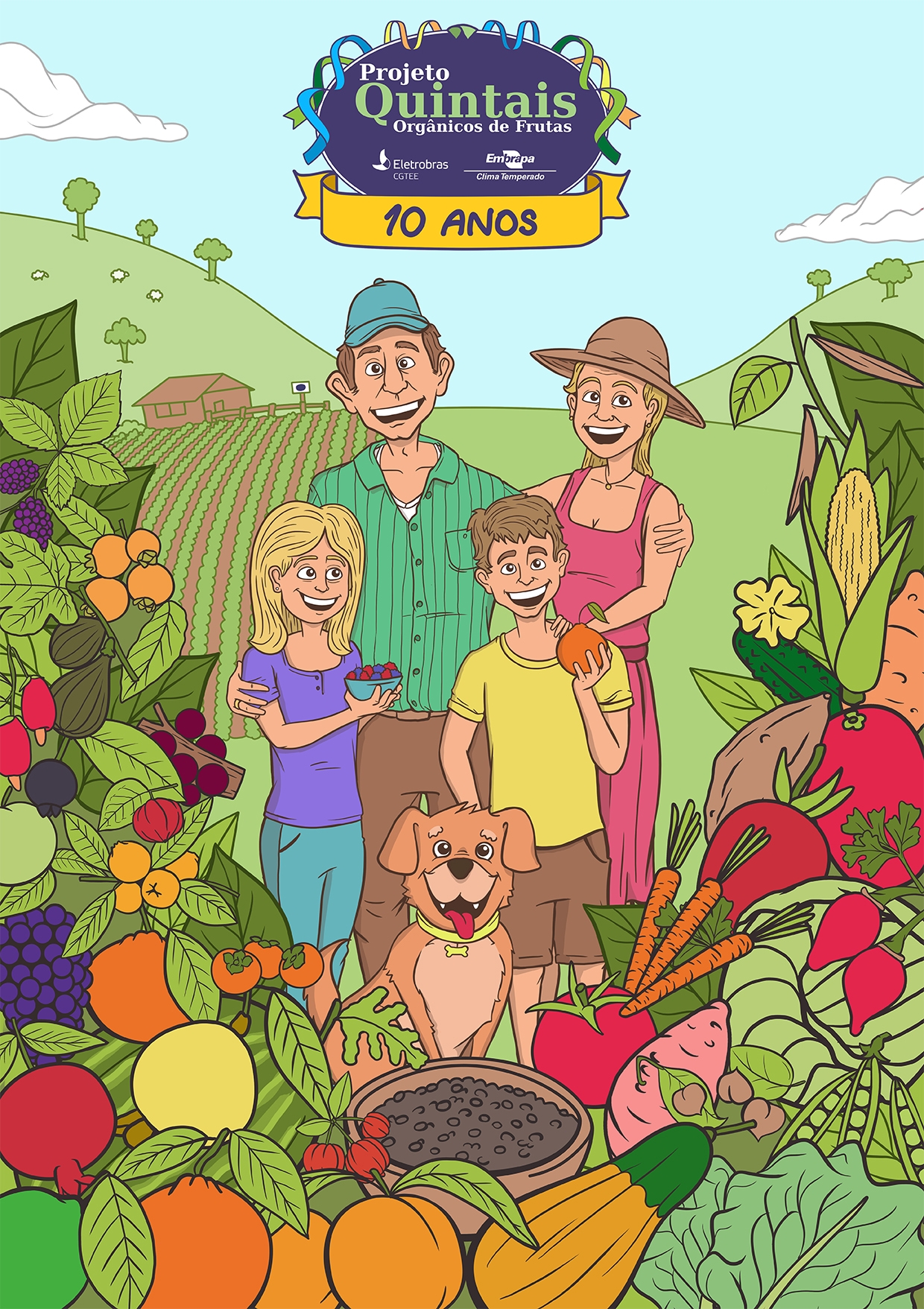 Ilustração dos 10 anos do Projeto Quintais