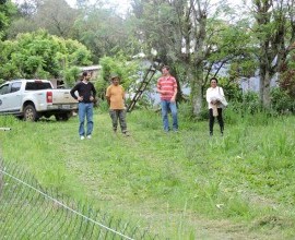 Vistoria no quintal orgânico implantado na Comunidade Cerro das Velhas, Canguçu - RS.